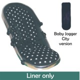 Seat Liner  to fit Baby Jogger City Pushchairs - Black Large Star Design